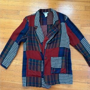 Patchwork Blazer with Mixed Patterns